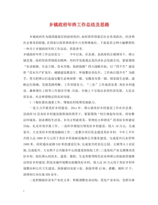 乡镇政府年终工作总结及思路 
