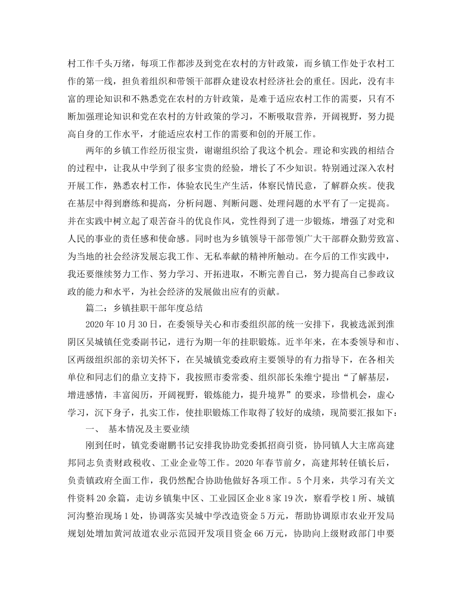 乡镇挂职干部年度总结 _第3页