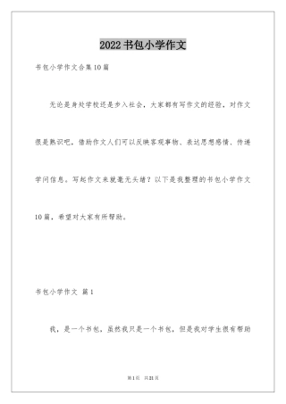 2024书包小学作文_5