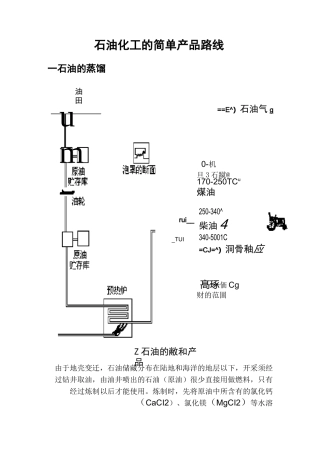 石油化工的简单产品路线全解