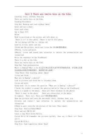 四年级英语上册 Module7 Unit2 There are twelve boys on the bike教案 （新版）外研版