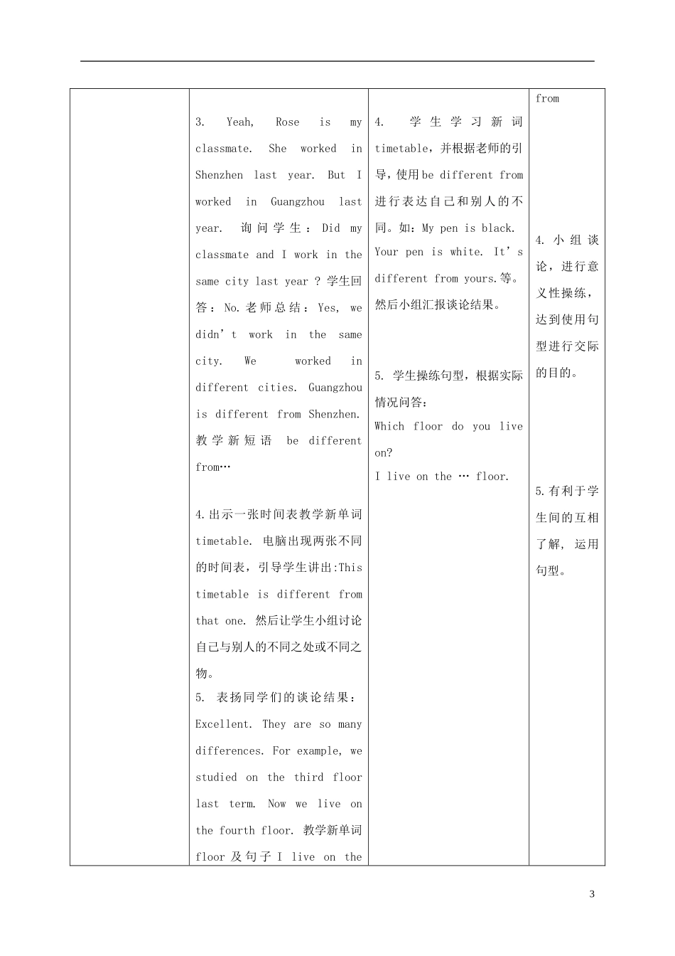 四年级英语上册 Module5 Unit14教案 广州版_第3页