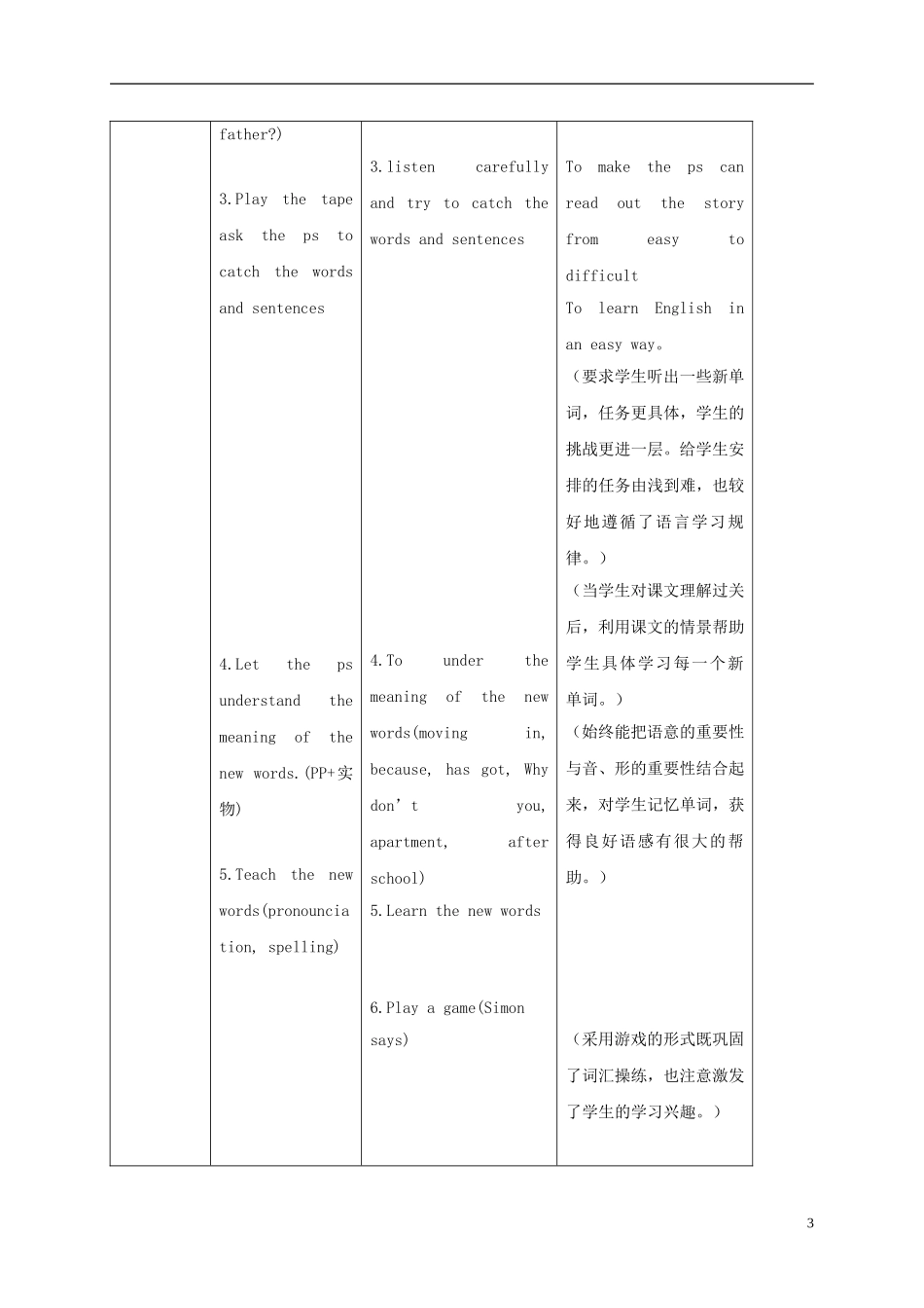 四年级英语上册 Module4 Unit10教案 广州版_第3页