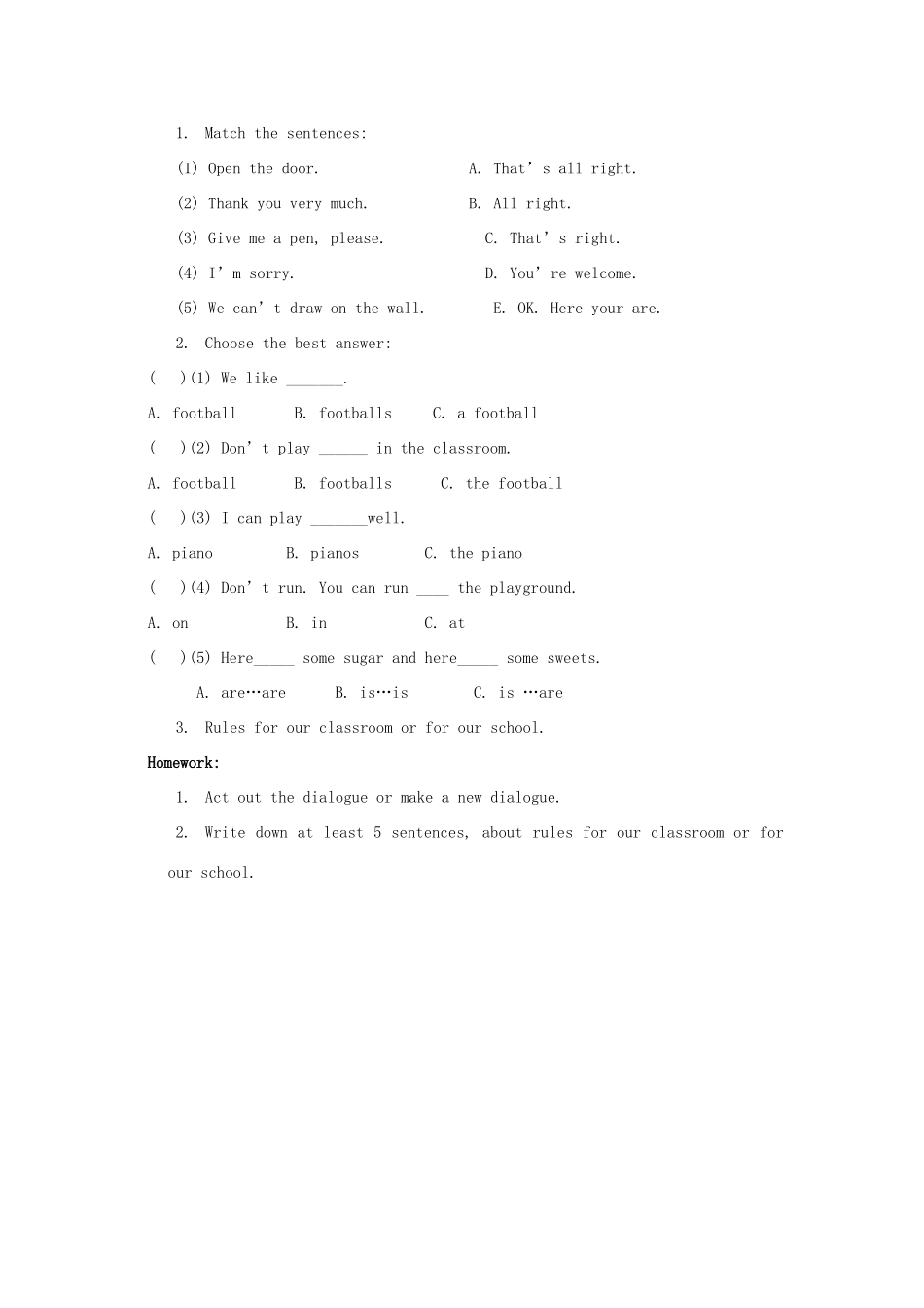 四年级英语上册 Module 4Unit 3 A day in the park（Period 3）教案 沪教牛津版-沪教牛津版小学四年级上册英语教案_第3页