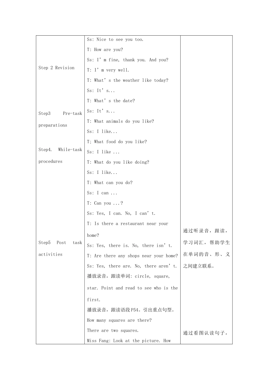 四年级英语上册 Module 4 The world aroun Unit 11 Shapes教案 沪教牛津版（三起）-牛津版小学四年级上册英语教案_第2页