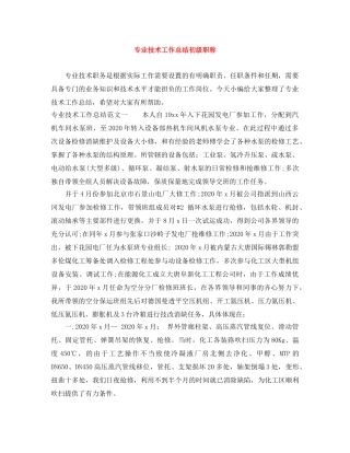 专业技术工作总结初级职称 