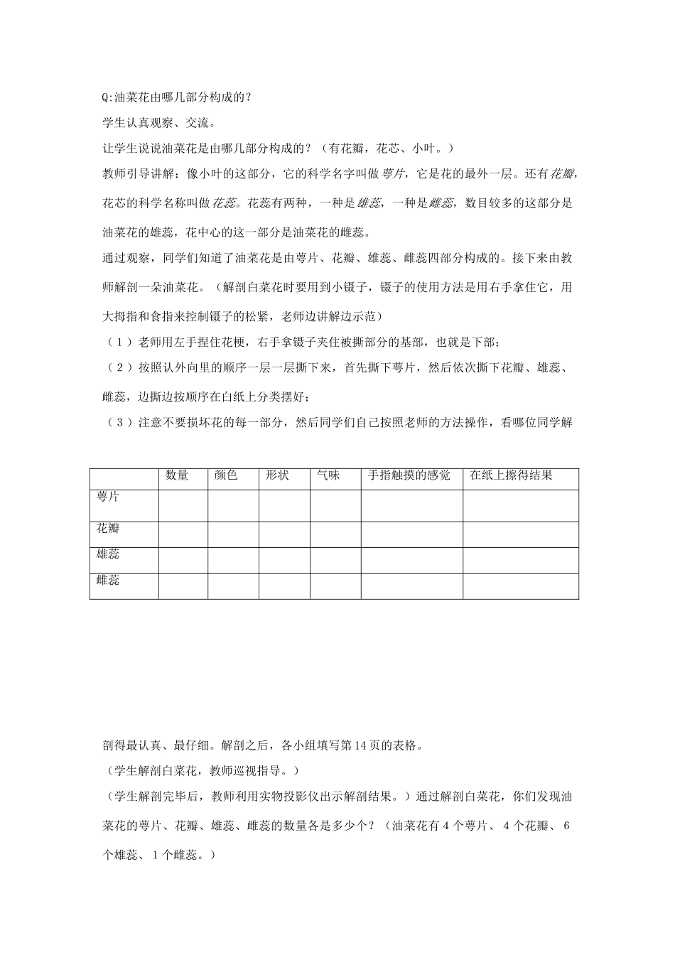 四年级科学下册 花开花落为哪般教案 湘教版_第2页