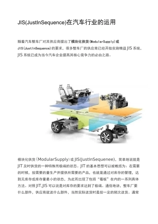 JIS在汽车行业的运用
