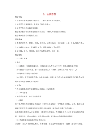 四年级科学下册 第二单元 岩石的科学 3 认识岩石教案 青岛版六三制-青岛版小学四年级下册自然科学教案