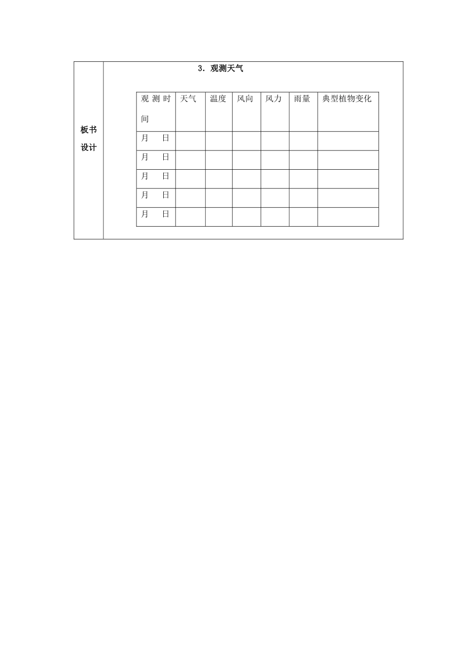 四年级科学下册 第2单元 3《观测天气》教案 翼教版-人教版小学四年级下册自然科学教案_第3页