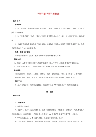 四年级科学下册 变来变去的盐教案 湘教版