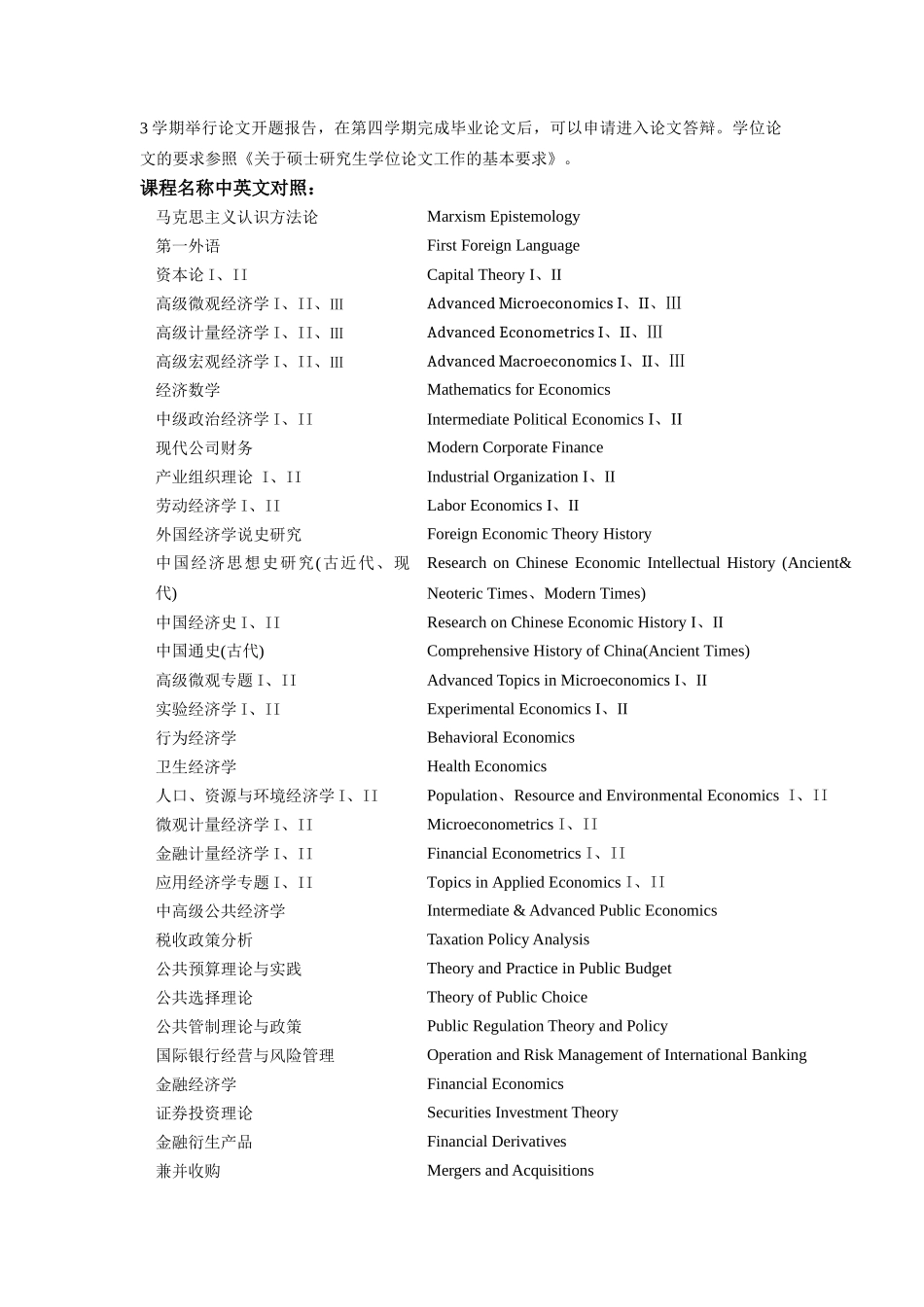 上海财经大学经济学培养计划_第2页
