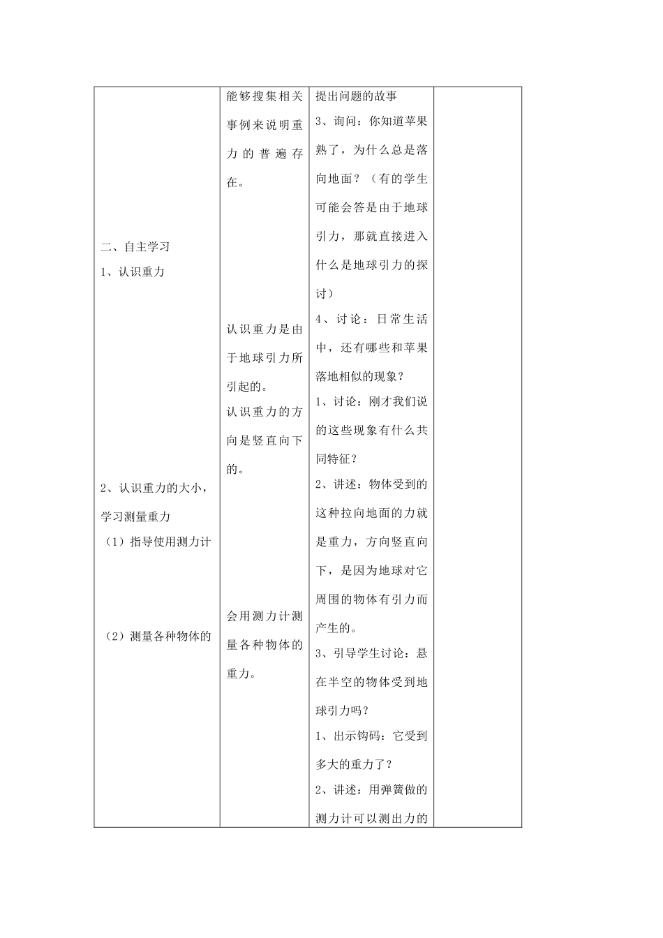 四年级科学下册 4.3苹果为什么会落地教案3 苏教版-苏教版小学四年级下册自然科学教案_第2页