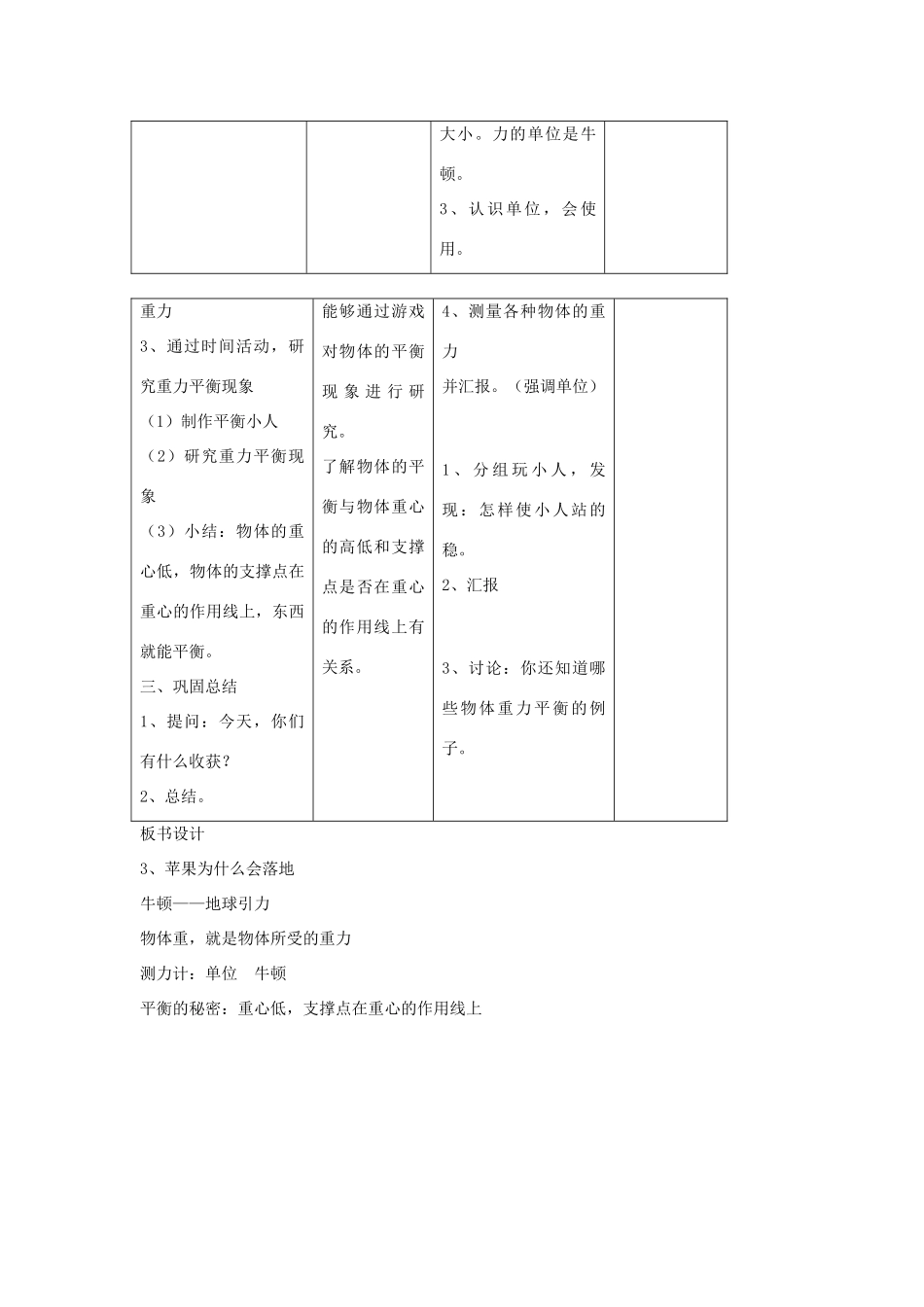 四年级科学下册 4.3苹果为什么会落地教案3 苏教版-苏教版小学四年级下册自然科学教案_第3页