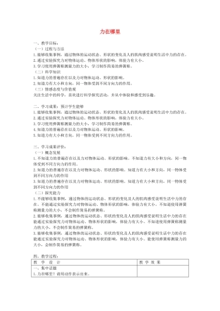 四年级科学下册 4.1力在哪里教案1 苏教版-苏教版小学四年级下册自然科学教案