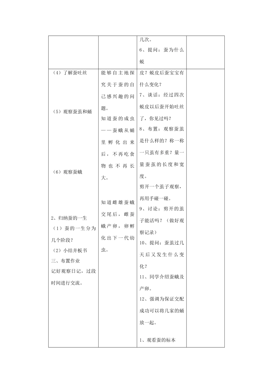 四年级科学下册 2.2给蚕宝宝记日记教案3 苏教版-苏教版小学四年级下册自然科学教案_第3页