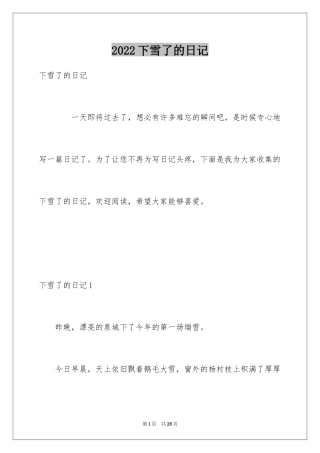 2024下雪了的日记