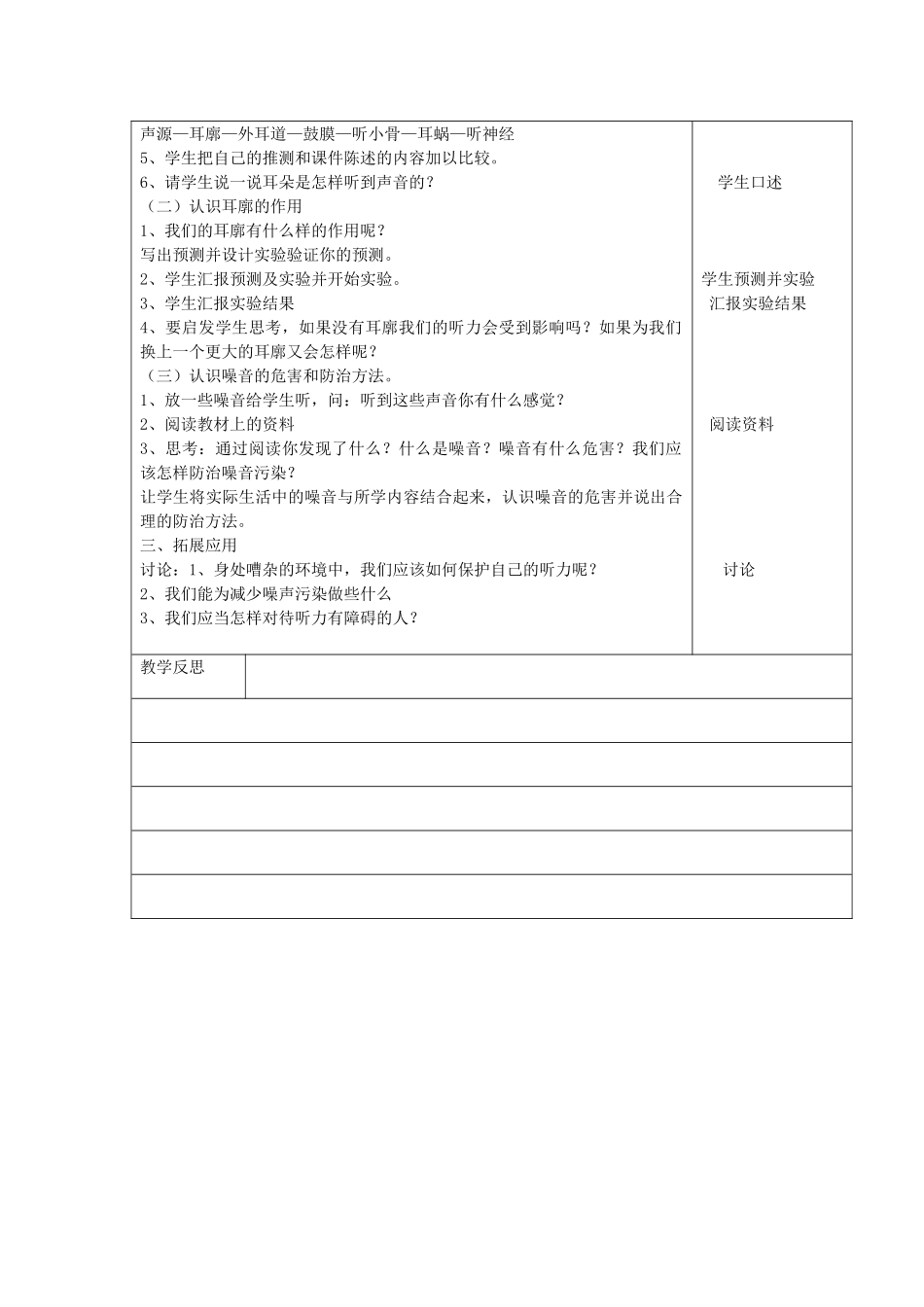 四年级科学上册 第三单元 奇妙的声音王国 3我们是怎样听到声音的教案 苏教版-苏教版小学四年级上册自然科学教案_第2页