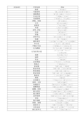 上海人力三级专业英语词汇(中文)