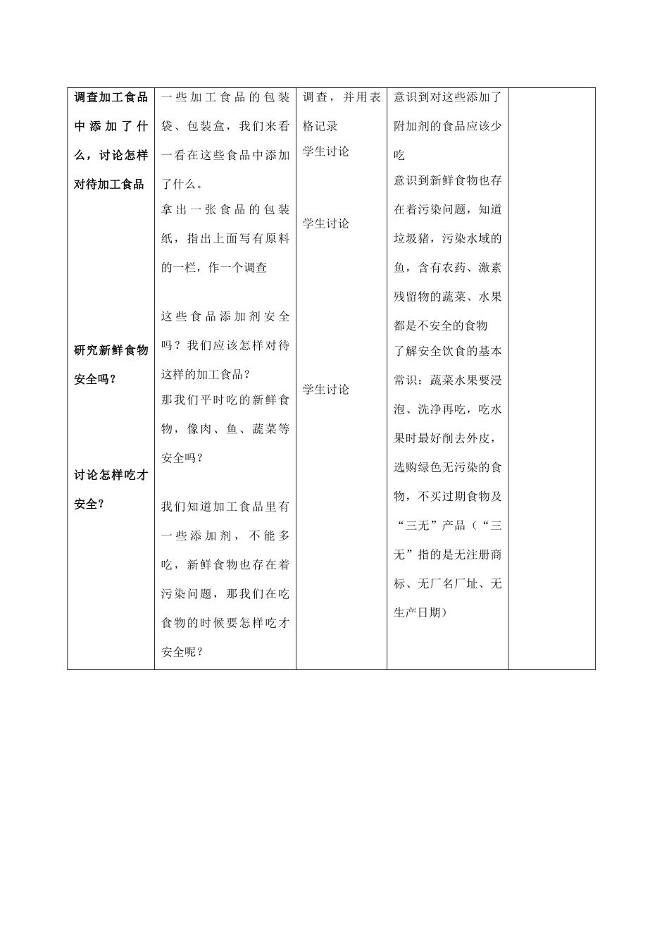 四年级科学上册 我们的食物安全吗教案（4） 苏教版_第2页