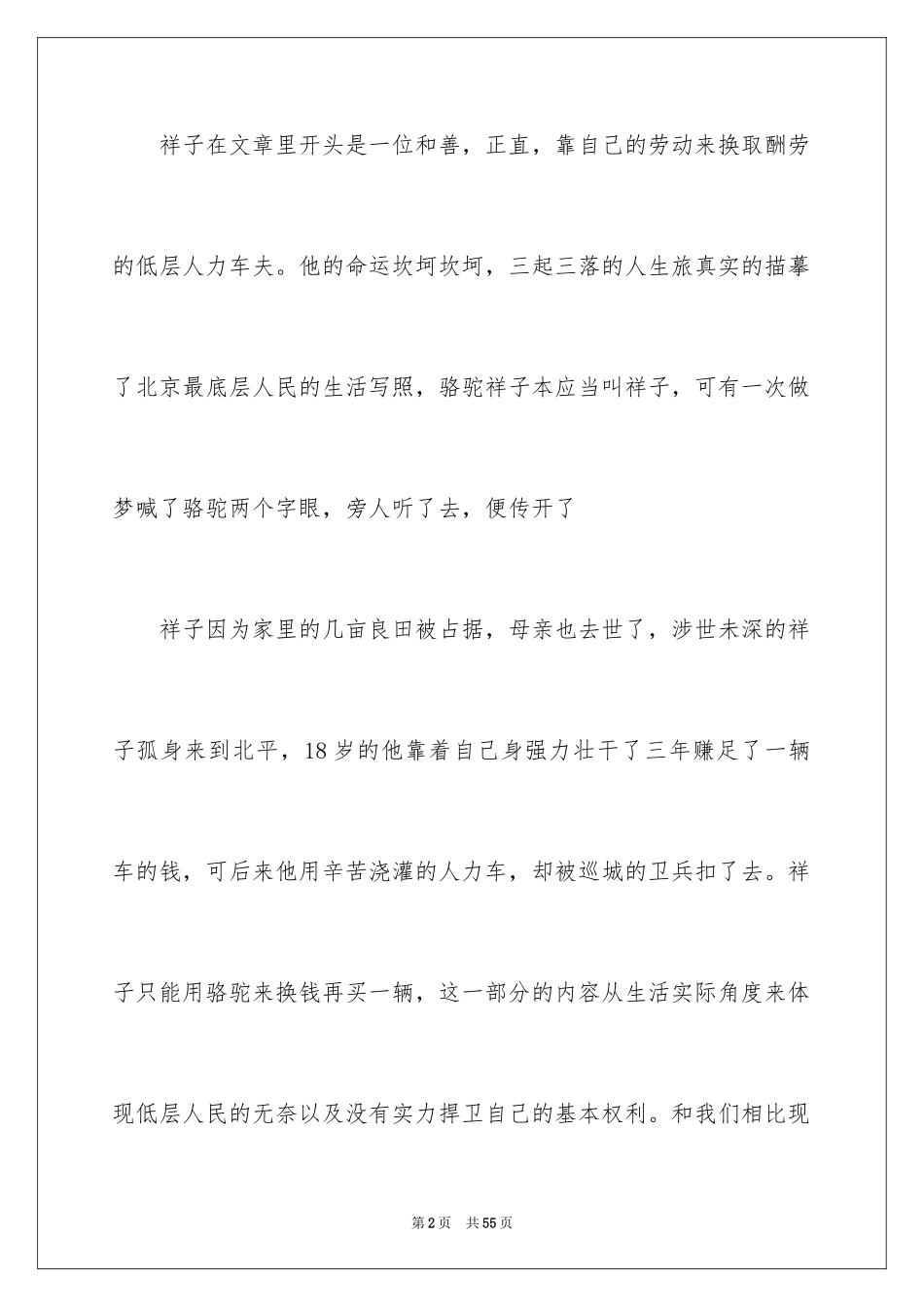 2024《骆驼祥子》读后感_63_第2页