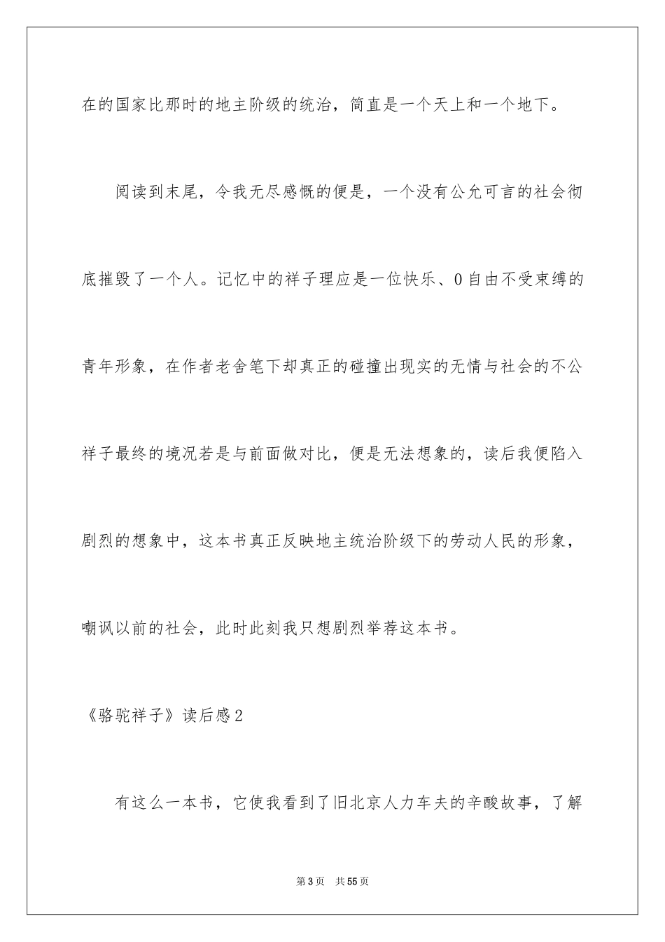 2024《骆驼祥子》读后感_63_第3页