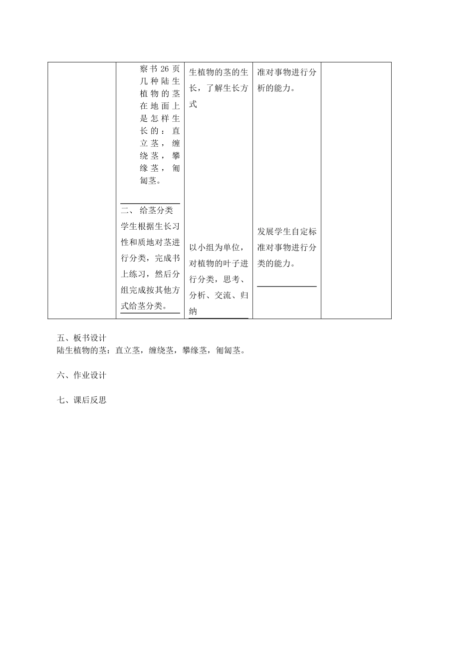 四年级科学上册 各种各样的茎 2教案 首师大版_第2页