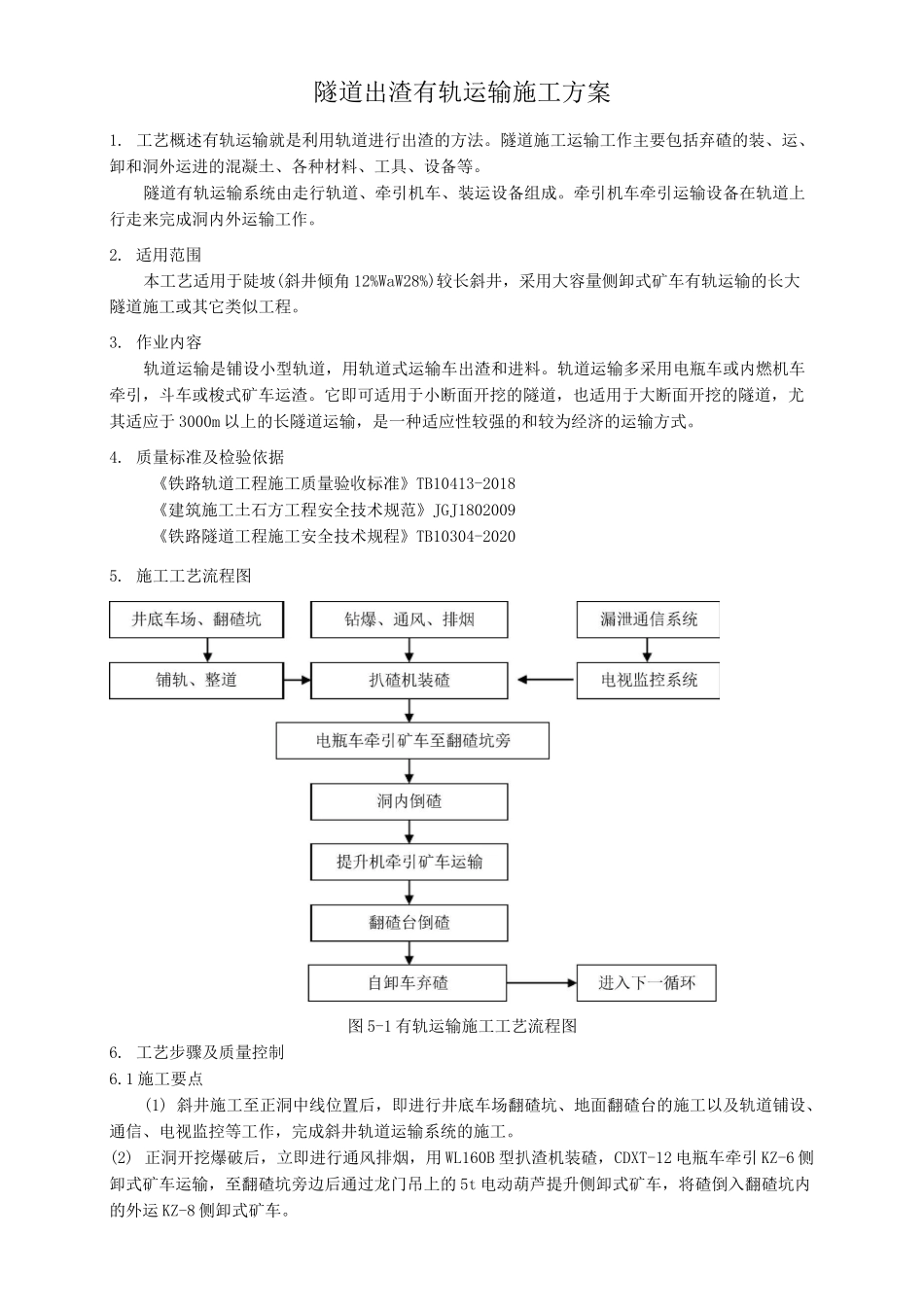 隧道出渣有轨运输施工方案_第1页