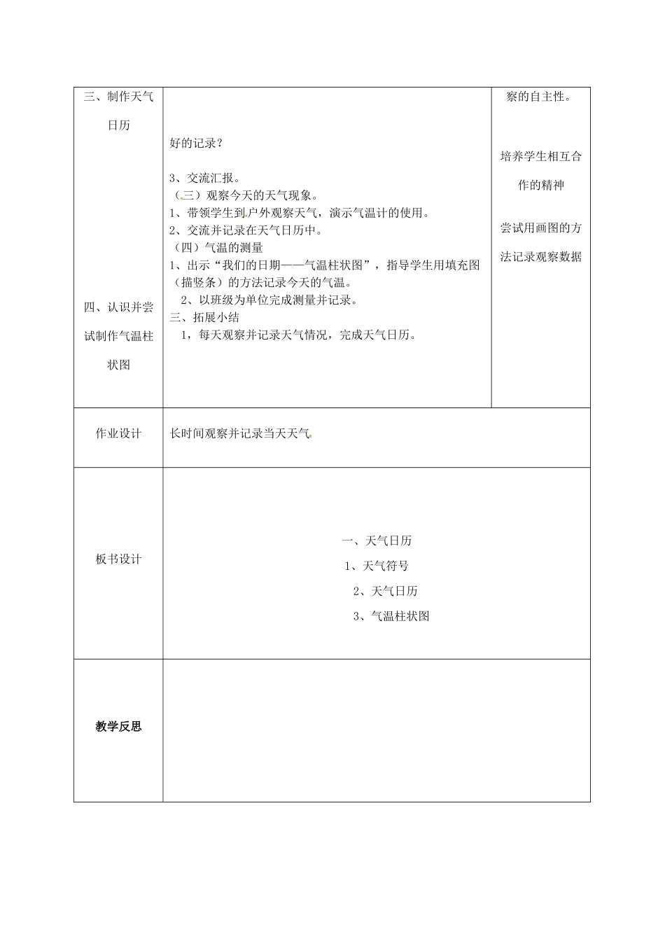 四年级科学上册 1.2天气日历教案 教科版-教科版小学四年级上册自然科学教案_第2页
