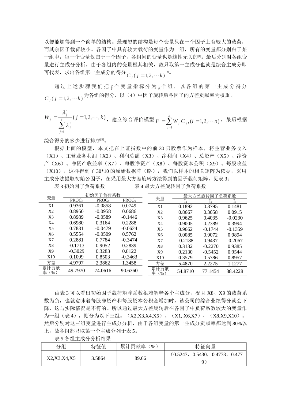 上市公司业绩的组合主成份评价方法_第3页