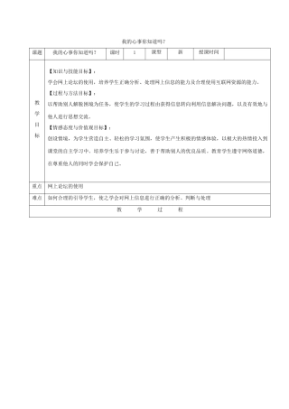 四年级信息技术下册 我的心事你知道吗？ 2教案 龙教版