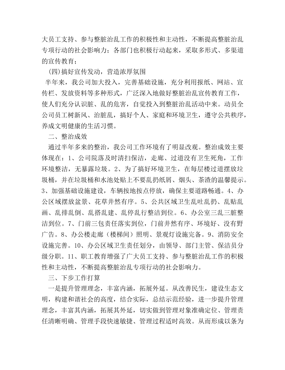 上半年整脏治乱工作总结 _第2页