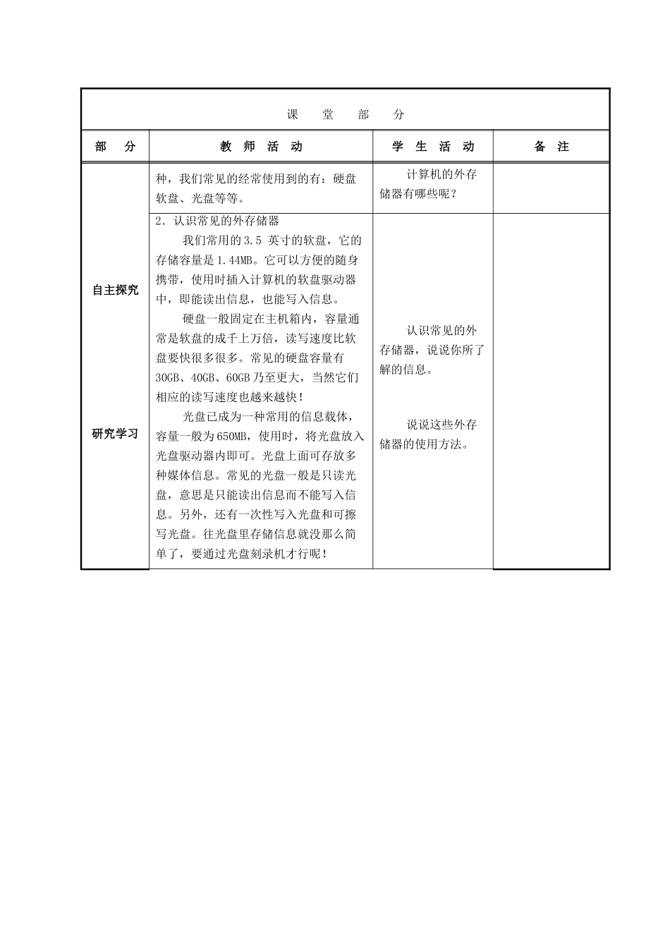 四年级信息技术上册 第十二课 可移动的信息仓库教案 华中师大版_第2页
