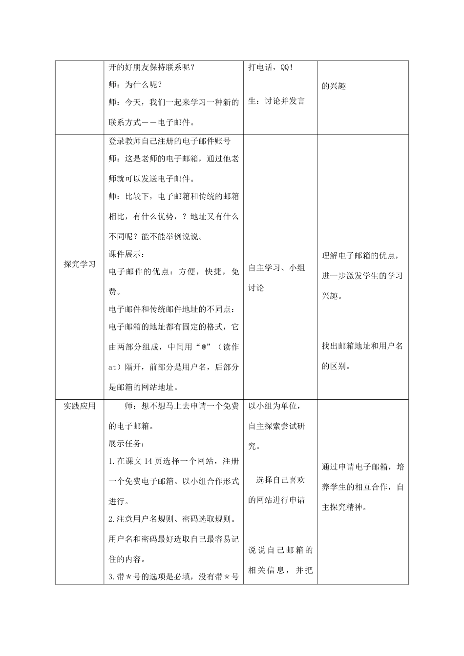 四年级信息技术上册 我的E-MAIL教案 浙江摄影版_第2页