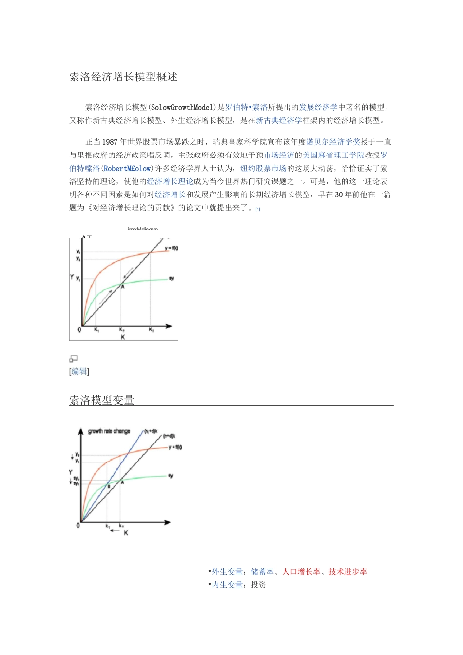 索洛经济增长模型概述_第1页