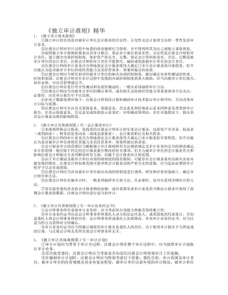 《独立审计准则》精华