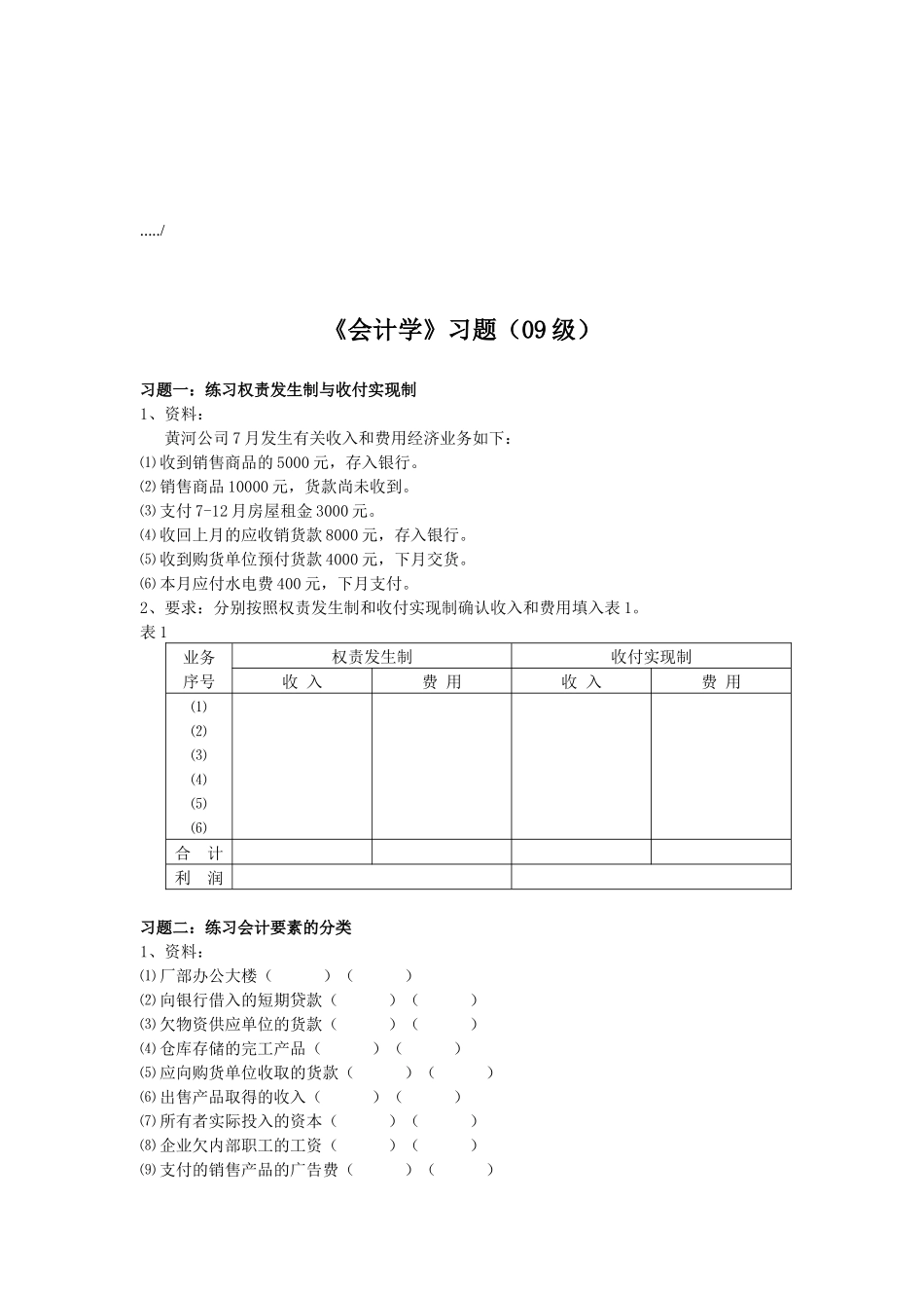 《会计学》经典习题_第1页