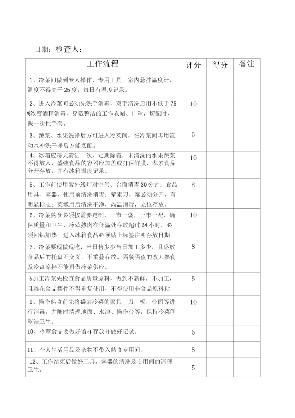 冷菜间卫生管理制度_第1页