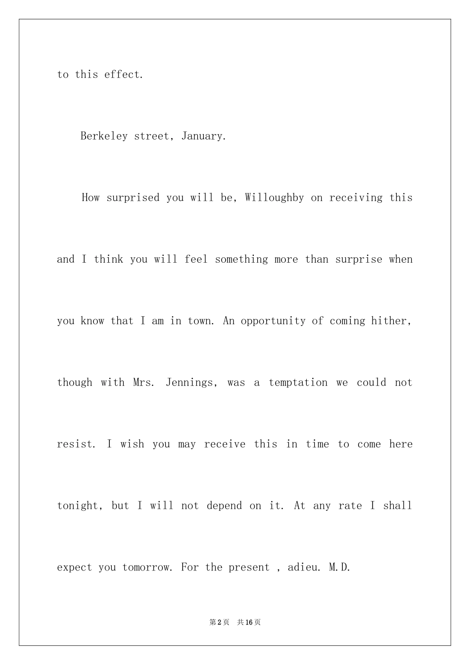 2024sense and sensibility英文书信欣赏_第2页