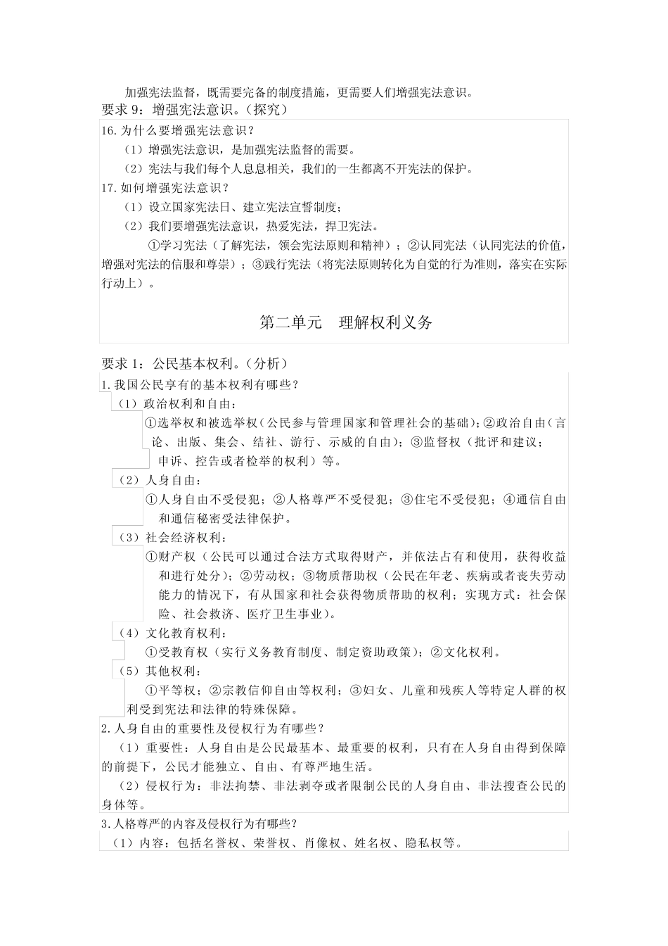 八年级下册《道德与法治》复习 _第3页