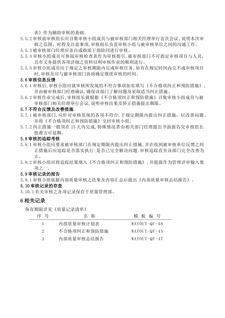 WAYOUT-QP-24内部质量审核程序_第2页