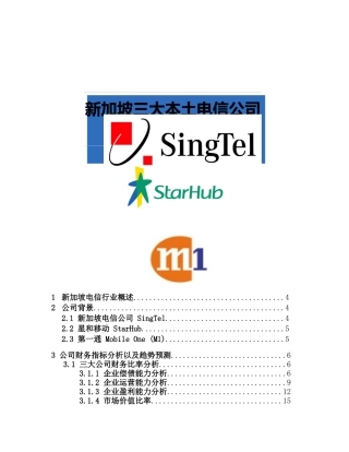 Project-新加坡三大电信公司财务分析与比较-final