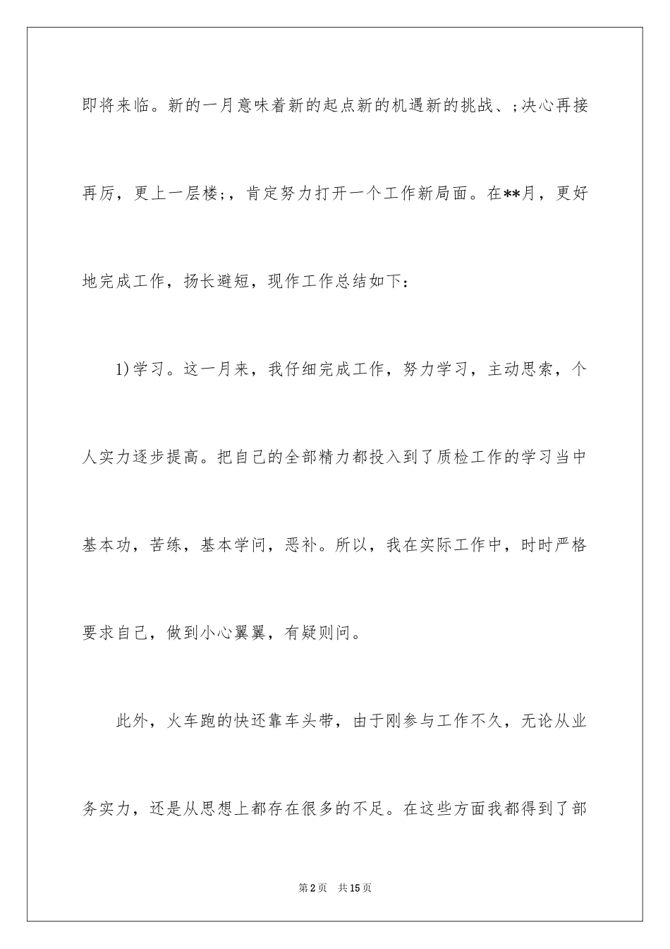 2024个人月度的工作总结_第2页