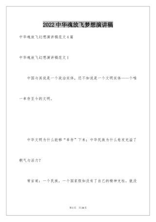 2024中华魂放飞梦想演讲稿_2