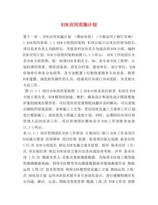 BIM应用实施计划 