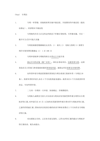 2023年专利法相关法律专利代理考试知识点 