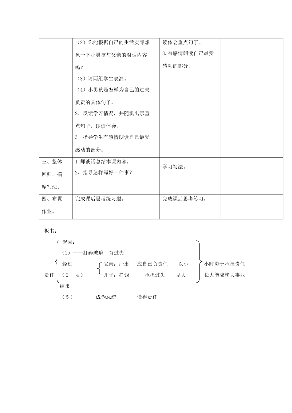 三年级语文下册 第34课《责任》教学设计 西师大版-西师大版小学三年级下册语文教案_第3页