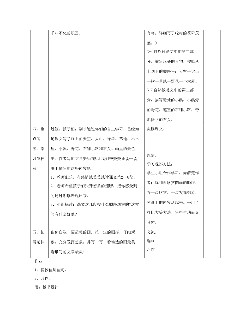 三年级语文下册 第4课《一幅画》教学设计 西师大版-西师大版小学三年级下册语文教案_第3页