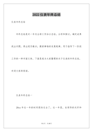 2024仪表年终总结