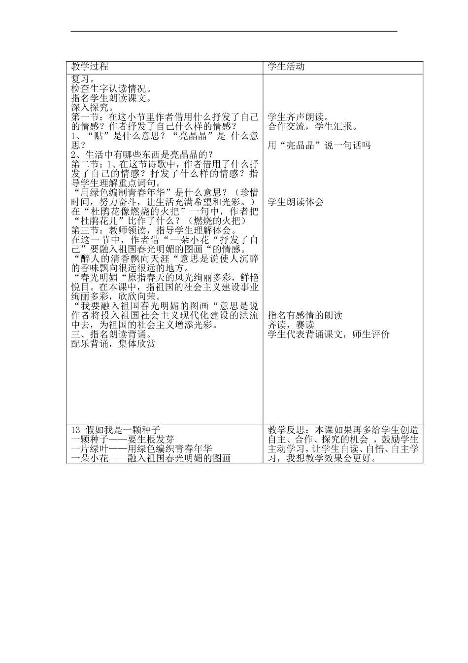 三年级语文下册 假如我是一颗种子教案 语文A版_第2页